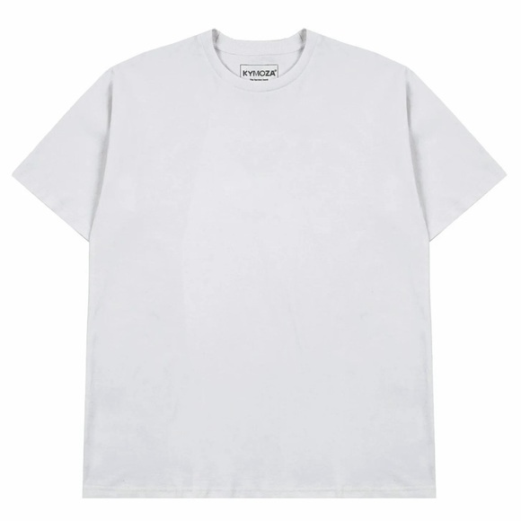 NEW Kymoza Heavy Structured Cotton Crewneck Staple White Lux Designer T Shirt - Picture 1 of 6